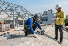 Khảo sát độ dốc mái trước khi thi công khung kèo